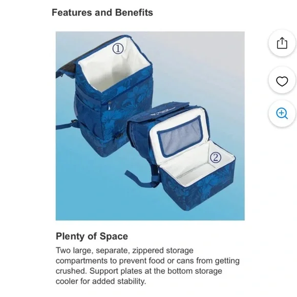 NWT Tommy Bahama Tropical Insulated Backpack Cooler. - Picture 4 of 12